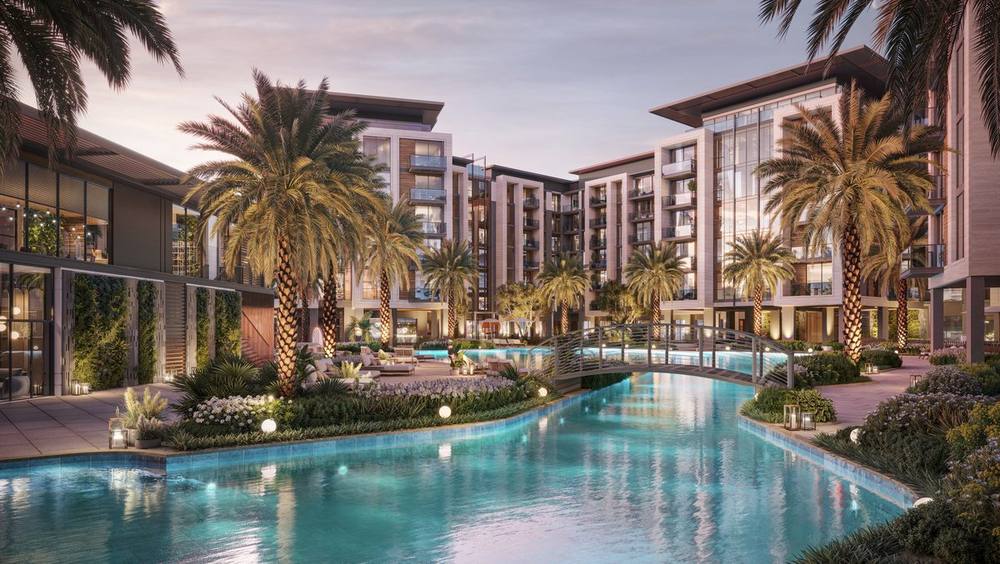 Apartmentanlage in Dubai mit Resort-Pool