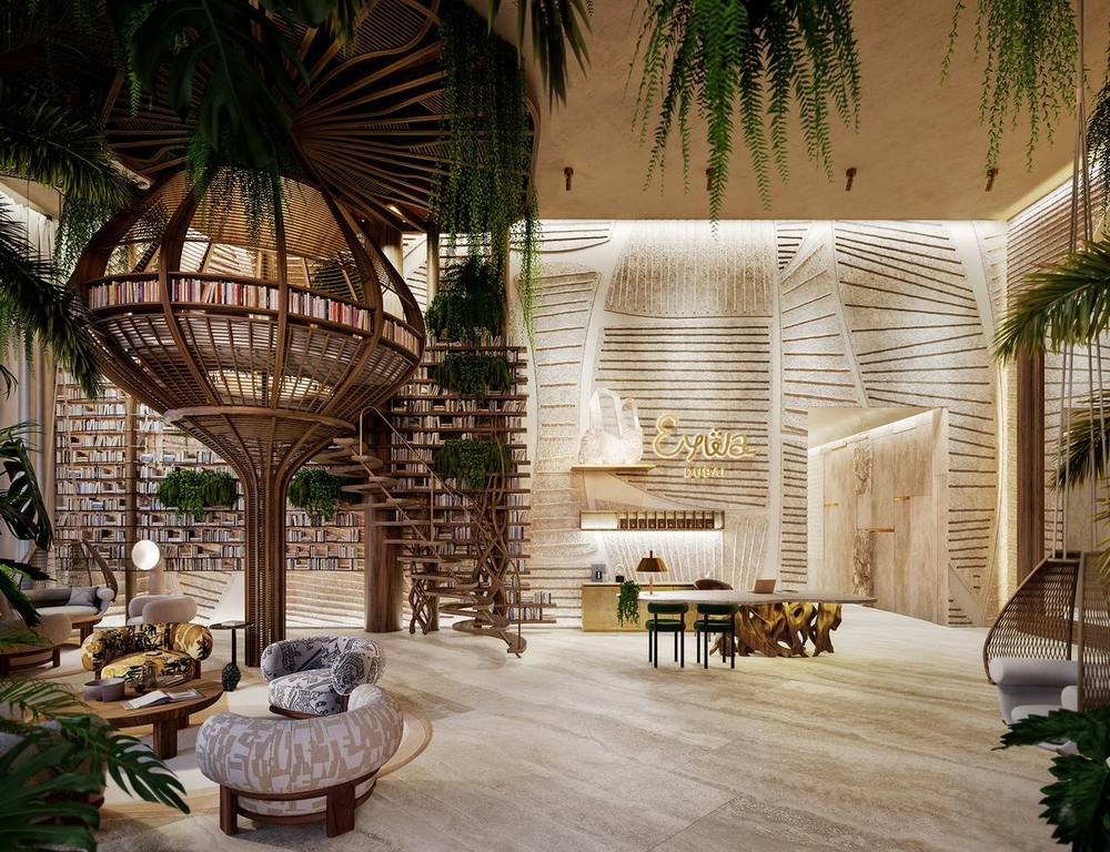 Luxuriöse Lobby eines Wohnprojekts in Dubai