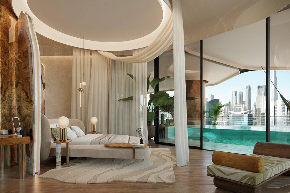 Luxuriöses Schlafzimmer in einer Wohnimmobilie in Dubai für Eigennutzer