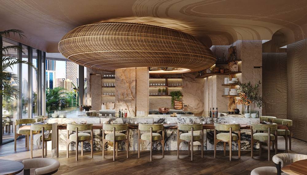 Restaurantbereich in einer Luxusimmobilie in Dubai